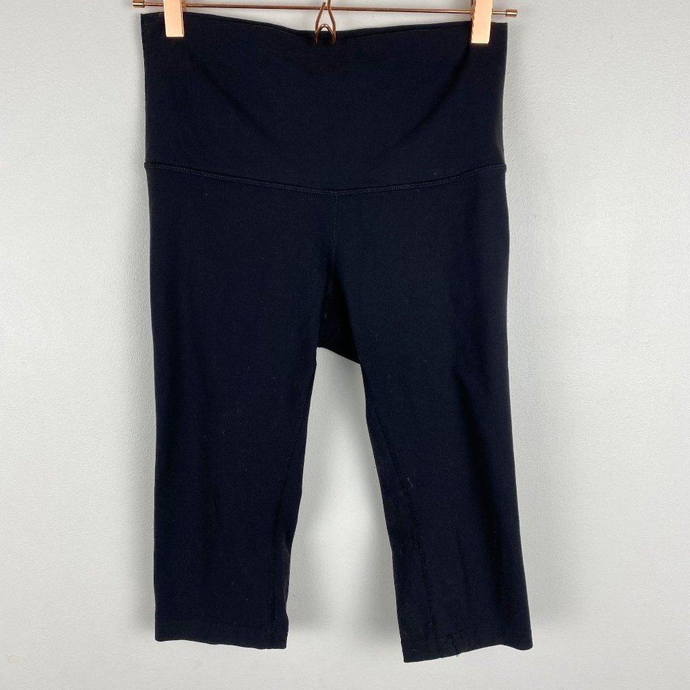 Lululemon Black Wunder Under Stretch Long Biker Shorts Sz 8 - Picture 3 of 7